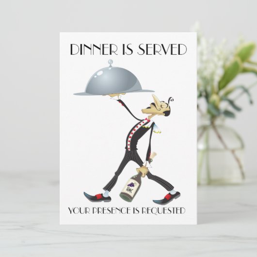 Unieke uitnodiging voor het eten/verzamelen van ge (Staand voorkant)