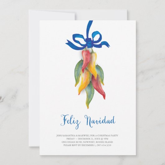 Unieke uitnodiging voor Kerstmis met Chili Pepper (Voorkant)