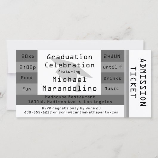 Unieke uitnodiging voor Silver Admission Ticket Pa (Voorkant)