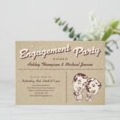 Unieke uitnodigingen van de Engagement Party (Staand voorkant)