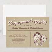 Unieke uitnodigingen van de Engagement Party (Voorkant / Achterkant)