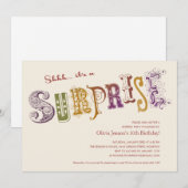 Unieke uitnodigingen van een verrassingspartij (Voorkant / Achterkant)