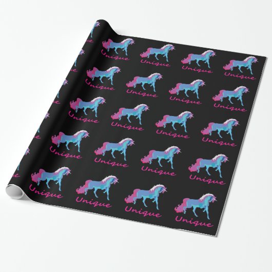 Unieke Unicorn Cadeaupapier (Uitgerold)