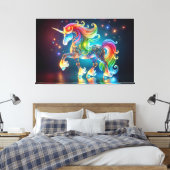 Unieke Unicorn Canvas Afdruk (Insitu (Slaapkamer))