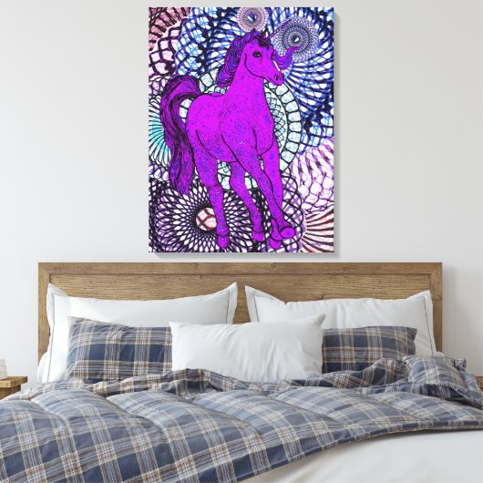 Unieke Unicorn Canvas Afdruk (Insitu (Slaapkamer))