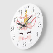 Unieke Unicorn Floral Grote Klok (Hoek)