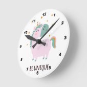 Unieke "Unicorn Kind Room Wall Clock" Ronde Klok (Hoek)