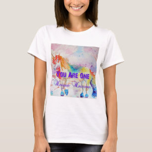 Unieke Unicorn Paarse Waterverf Womens T Shirt
