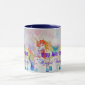 Unieke Unicorn Rainbow Waterverf Art Mok (Midden)