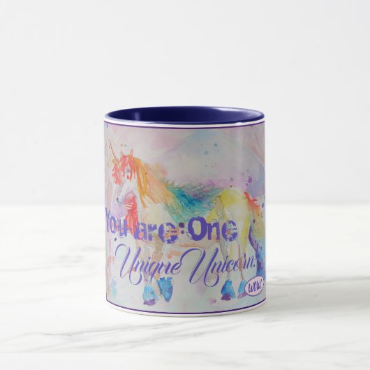 Unieke Unicorn Rainbow Waterverf Art Mok (Midden)