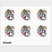 Unieke Unicorn Ronde Sticker (Vel)