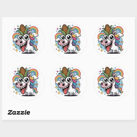 Unieke Unicorn Ronde Sticker (Vel)