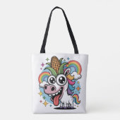 Unieke Unicorn Tote Bag (Achterkant)