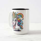 Unieke Unicorn Tweekleurige Koffiemok (Voorkant links)