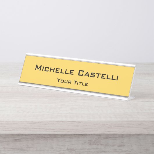 Unieke, unieke klassieke, eenvoudige plaat bureau naambordje (Voorkant)