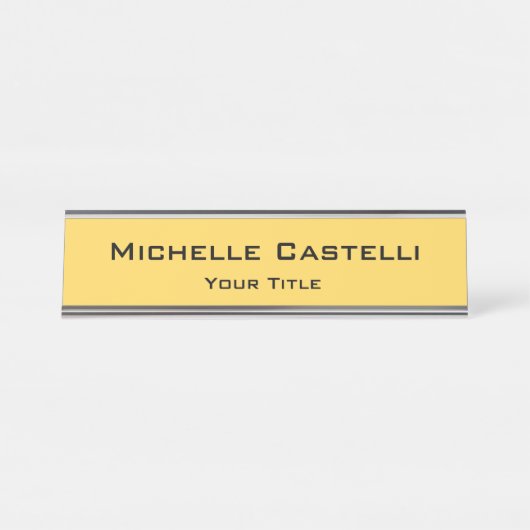 Unieke, unieke klassieke, eenvoudige plaat bureau naambordje (Voorkant)