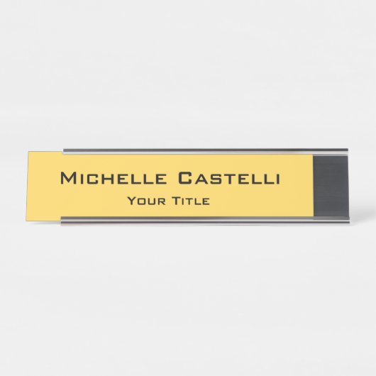 Unieke, unieke klassieke, eenvoudige plaat bureau naambordje (Voorkant)