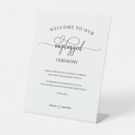 Unieke unplugged Black Script-certificering Reclamebord Met Voetstuk (Voorkant)