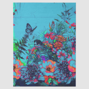 Unieke Urban Street Art Style Floral Zee Schildpad Tissuepapier