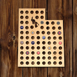 Unieke Utah State Wooden Beer Bottle Pet Map