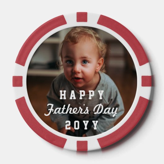 Unieke Vaderdag Cadeaus Aangepaste Foto Poker Chips (Voorkant)