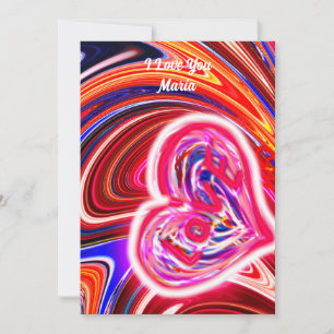 Unieke Valentijn Abstract Kleurrijke En Levendige Feestdagenkaart