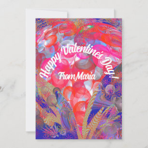 Unieke Valentijn Abstract Kleurrijke En Levendige Feestdagenkaart