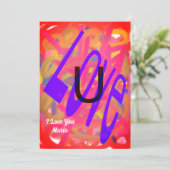 Unieke Valentijn Abstracte kleurrijke en levendige Feestdagenkaart (Staand voorkant)