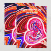 Unieke Valentijn Abstracte kleurrijke en levendige Feestdagenkaart (Voorkant / Achterkant)