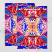 Unieke Valentijn Abstracte kleurrijke en levendige Feestdagenkaart (Voorkant / Achterkant)