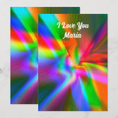 Unieke Valentijn Abstracte kleurrijke en levendige Feestdagenkaart (Voorkant / Achterkant)