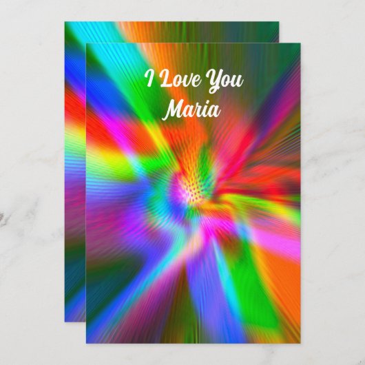 Unieke Valentijn Abstracte kleurrijke en levendige Feestdagenkaart (Voorkant / Achterkant)