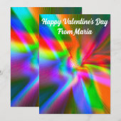 Unieke Valentijn Abstracte kleurrijke en levendige Feestdagenkaart (Voorkant / Achterkant)