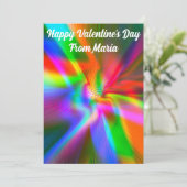 Unieke Valentijn Abstracte kleurrijke en levendige Feestdagenkaart (Staand voorkant)