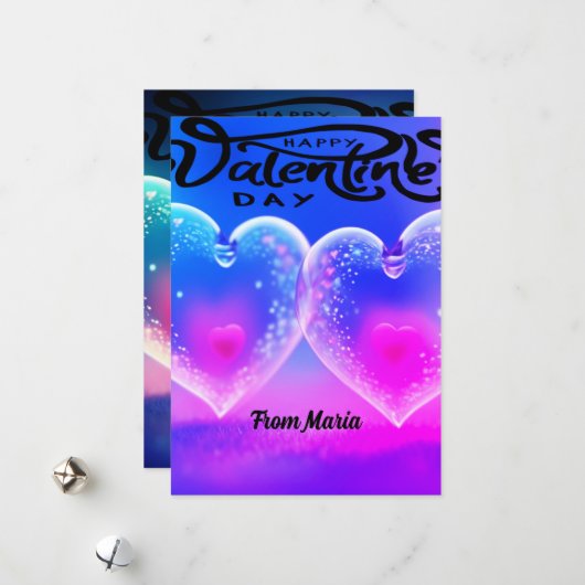 Unieke Valentijn Abstracte kleurrijke en levendige Feestdagenkaart (Voorkant / Achterkant in situ)