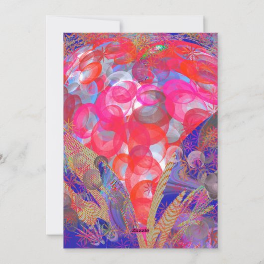 Unieke Valentijn Abstracte kleurrijke en levendige Feestdagenkaart (Achterkant)