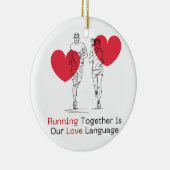 Unieke Valentijn's Day Keepsake paar runner cadeau Keramisch Ornament (Rechts)