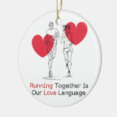 Unieke Valentijn's Day Keepsake paar runner cadeau Keramisch Ornament (Links)