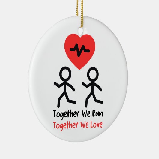 Unieke Valentijn's Day Keepsake, Runner Valentijn Keramisch Ornament (Rechts)