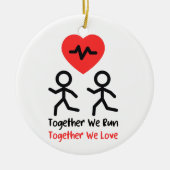 Unieke Valentijn's Day Keepsake, Runner Valentijn Keramisch Ornament (Voorkant)