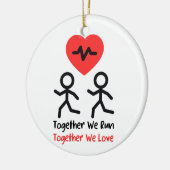 Unieke Valentijn's Day Keepsake, Runner Valentijn Keramisch Ornament (Links)