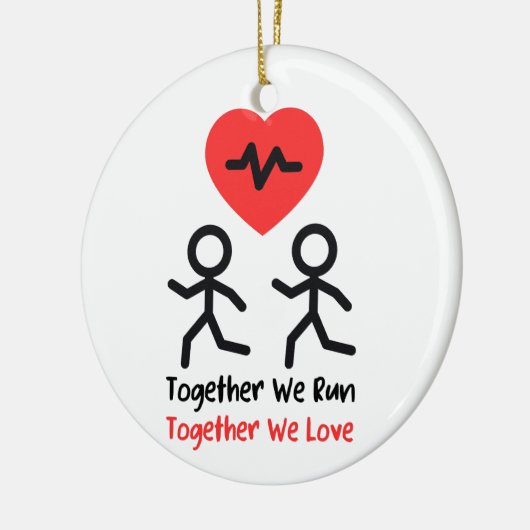 Unieke Valentijn's Day Keepsake, Runner Valentijn Keramisch Ornament (Links)