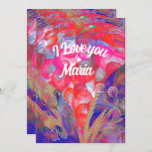 Unieke Valentijnsdag Abstract Kleurrijke En Levend Feestdagenkaart (Voorkant / Achterkant)