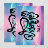 Unieke Valentijnsdag Abstract Kleurrijke En Levend Feestdagenkaart (Voorkant / Achterkant)