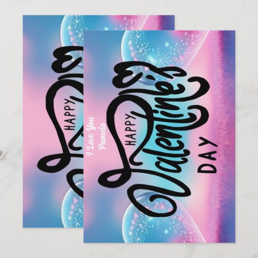 Unieke Valentijnsdag Abstract Kleurrijke En Levend Feestdagenkaart (Voorkant / Achterkant)