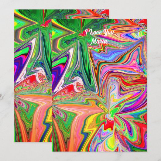 Unieke Valentijnsdag Abstract Kleurrijke En Levend Feestdagenkaart (Voorkant / Achterkant)