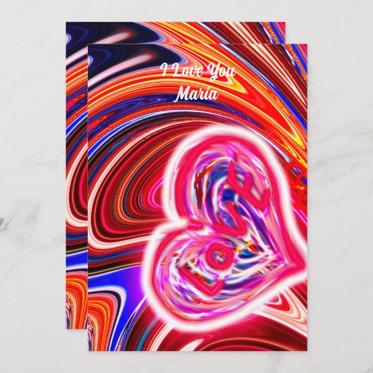 Unieke Valentijnsdag Abstract Kleurrijke En Levend Feestdagenkaart (Voorkant / Achterkant)