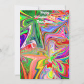 Unieke Valentijnsdag Abstract Kleurrijke En Levend Feestdagenkaart (Voorkant)