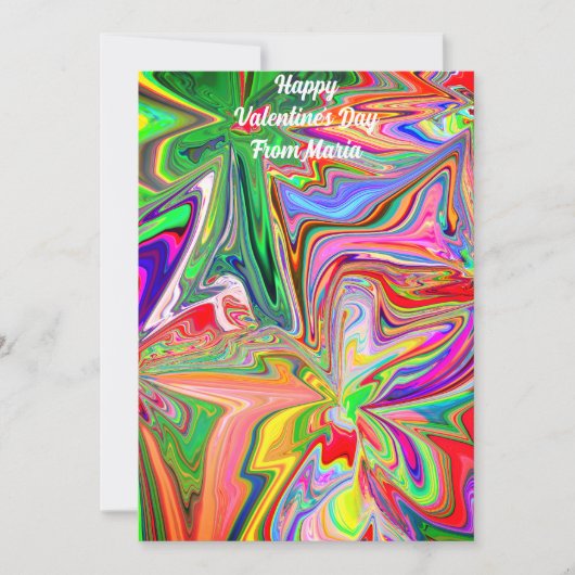 Unieke Valentijnsdag Abstract Kleurrijke En Levend Feestdagenkaart (Voorkant)