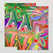 Unieke Valentijnsdag Abstract Kleurrijke En Levend Feestdagenkaart (Voorkant / Achterkant)